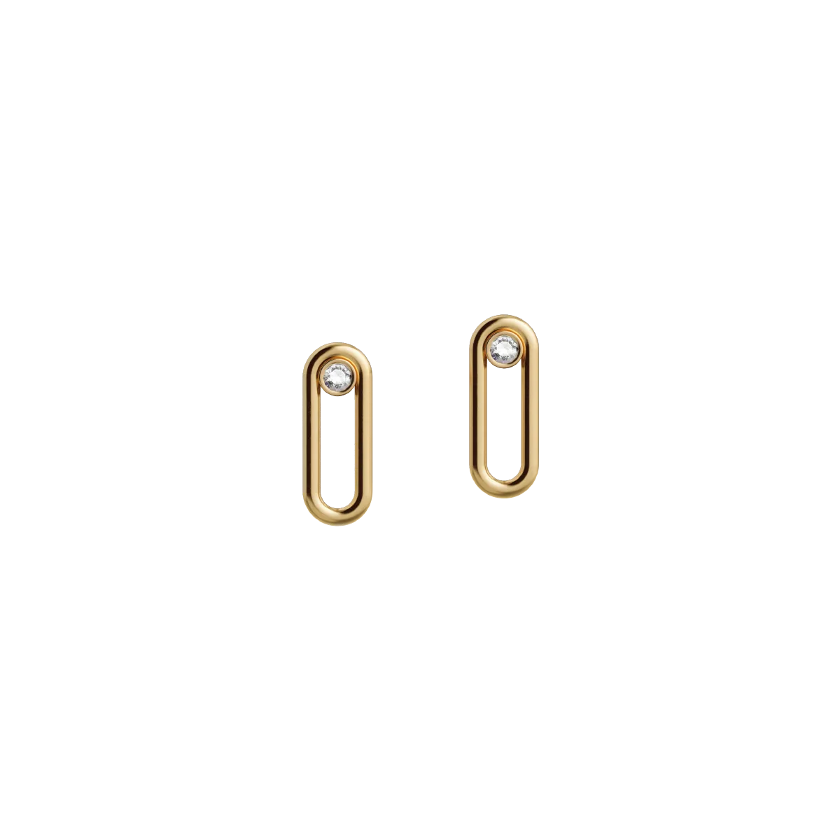 Złote Kolczyki Elements z diamentami złoto 14k 18k 585 diament D VVS1 jubiler złotnik Warszawa Kraków atelier Beller