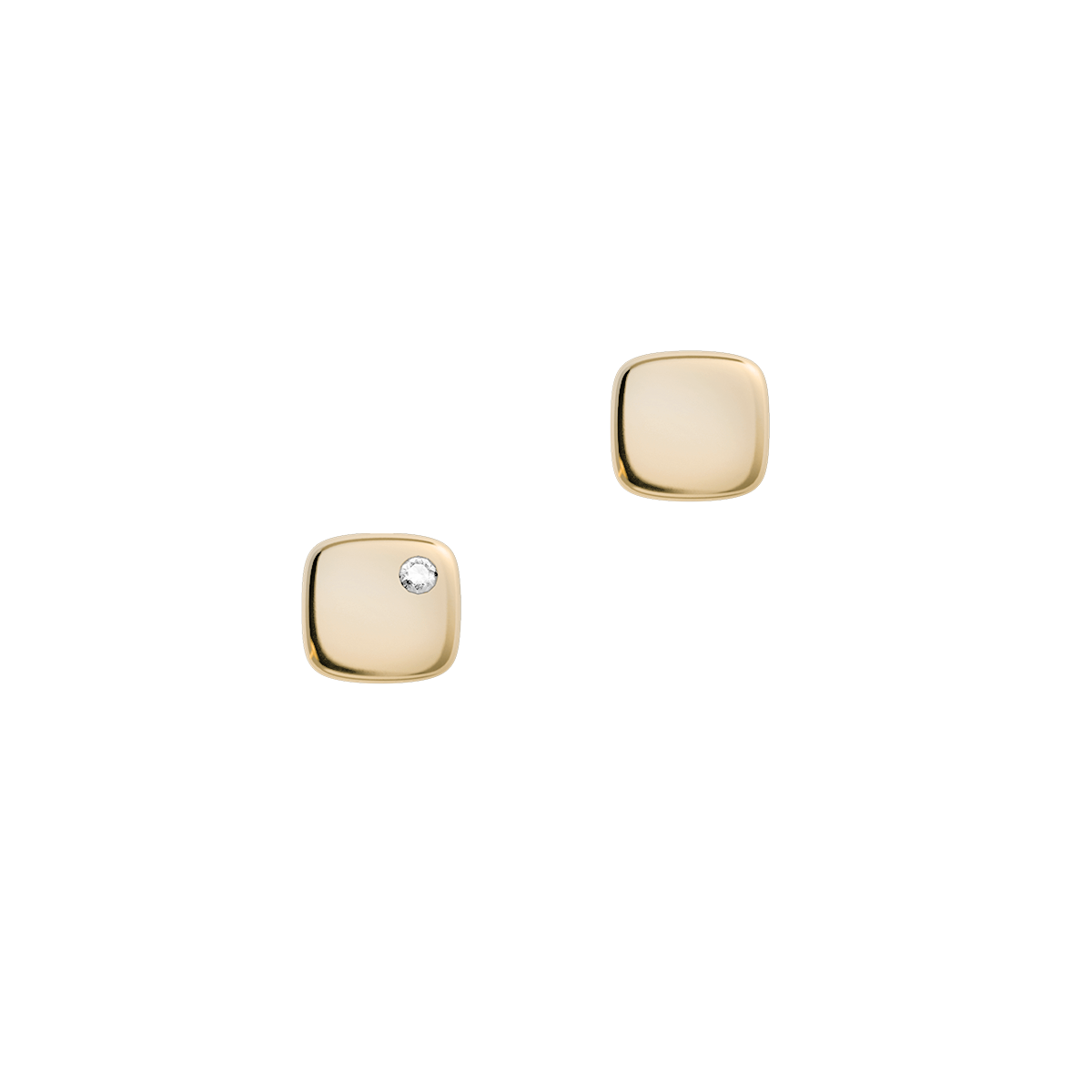 Minimalistyczne kolczyki Cube N°1 z pełnego żółtego złota i okrągłym brylantem, idealne na każdą okazję, biżuteria Kraków