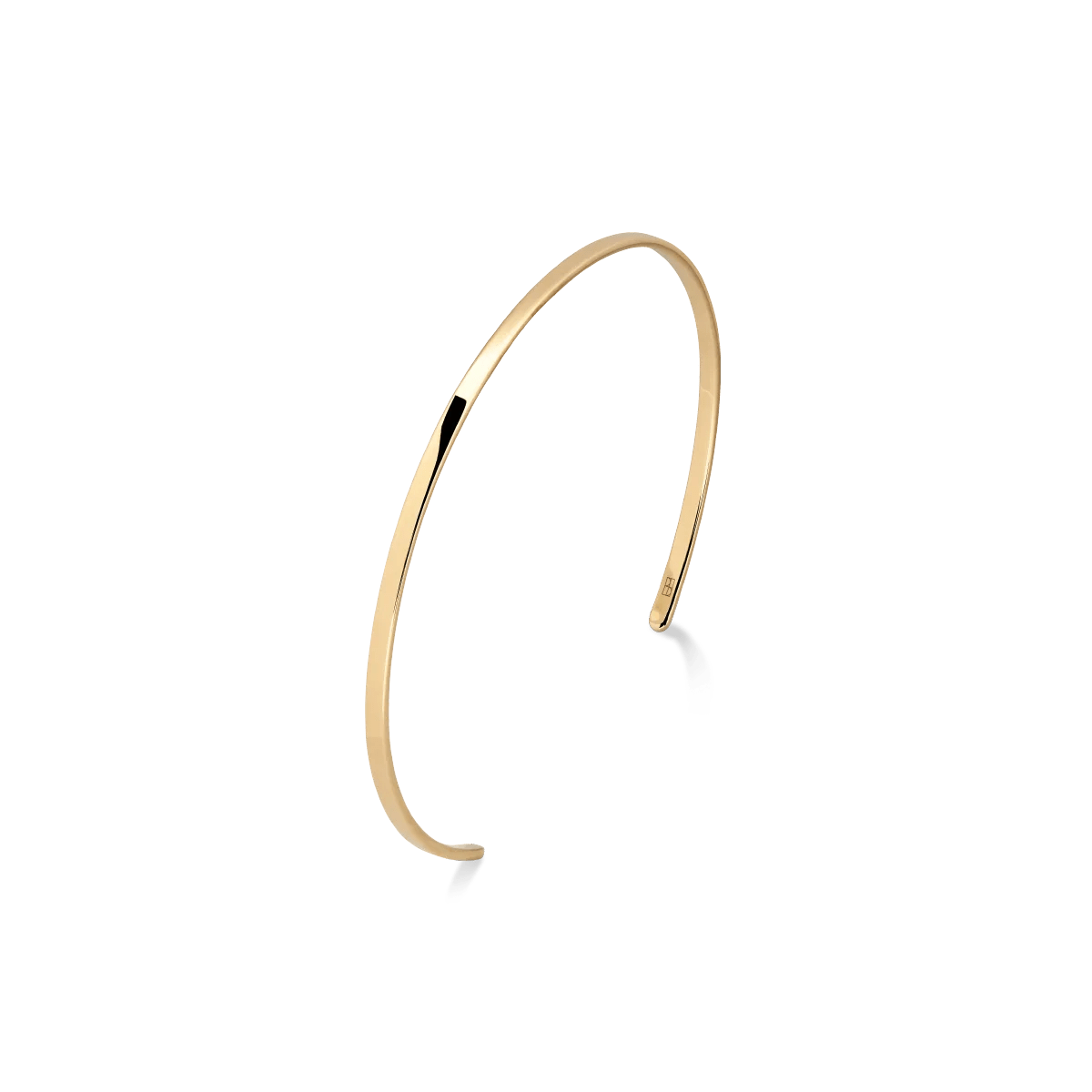 Minimalistyczna sztywna bransoletka złota Raw N°2 – rzemiosło jubilerskie.