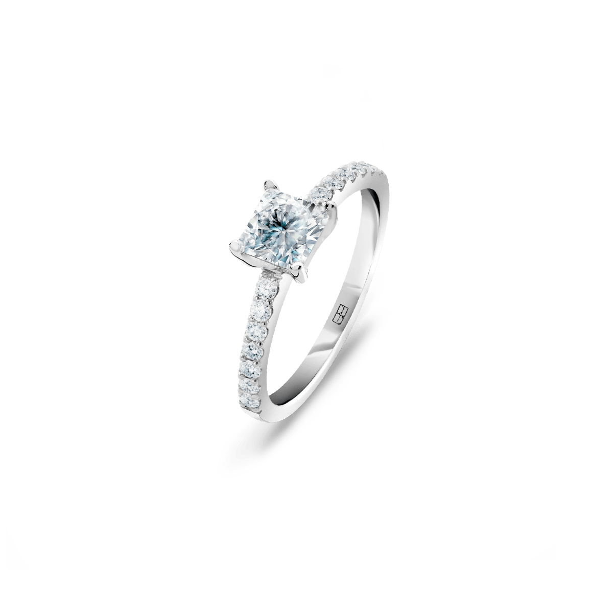 Pierścionek złoty zaręczynowy z brylantem cushion 0,50 CT Promise N°14_bizuteria_jubiler_krakow_jubiler_warszawa_atelier_beller_atelier_warszawa_atelier_krakow_bizuteria_personalizowana.