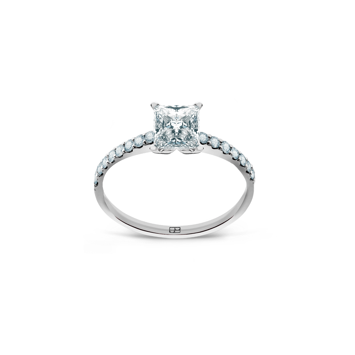 Pierścionek Promise N°15 z diamentem 0,50 CT, możliwość personalizacji przez grawer, biżuteria z białego złota, jubiler Warszawa.