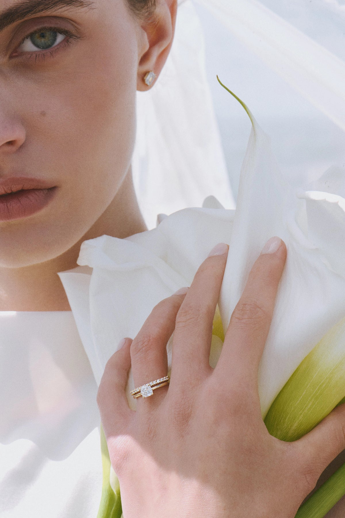 Obrączka złota z brylantami Bridal N°3