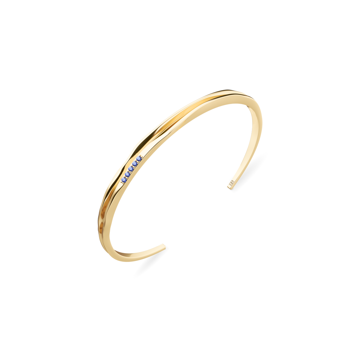Gold bangle bracelet On the edge N°6