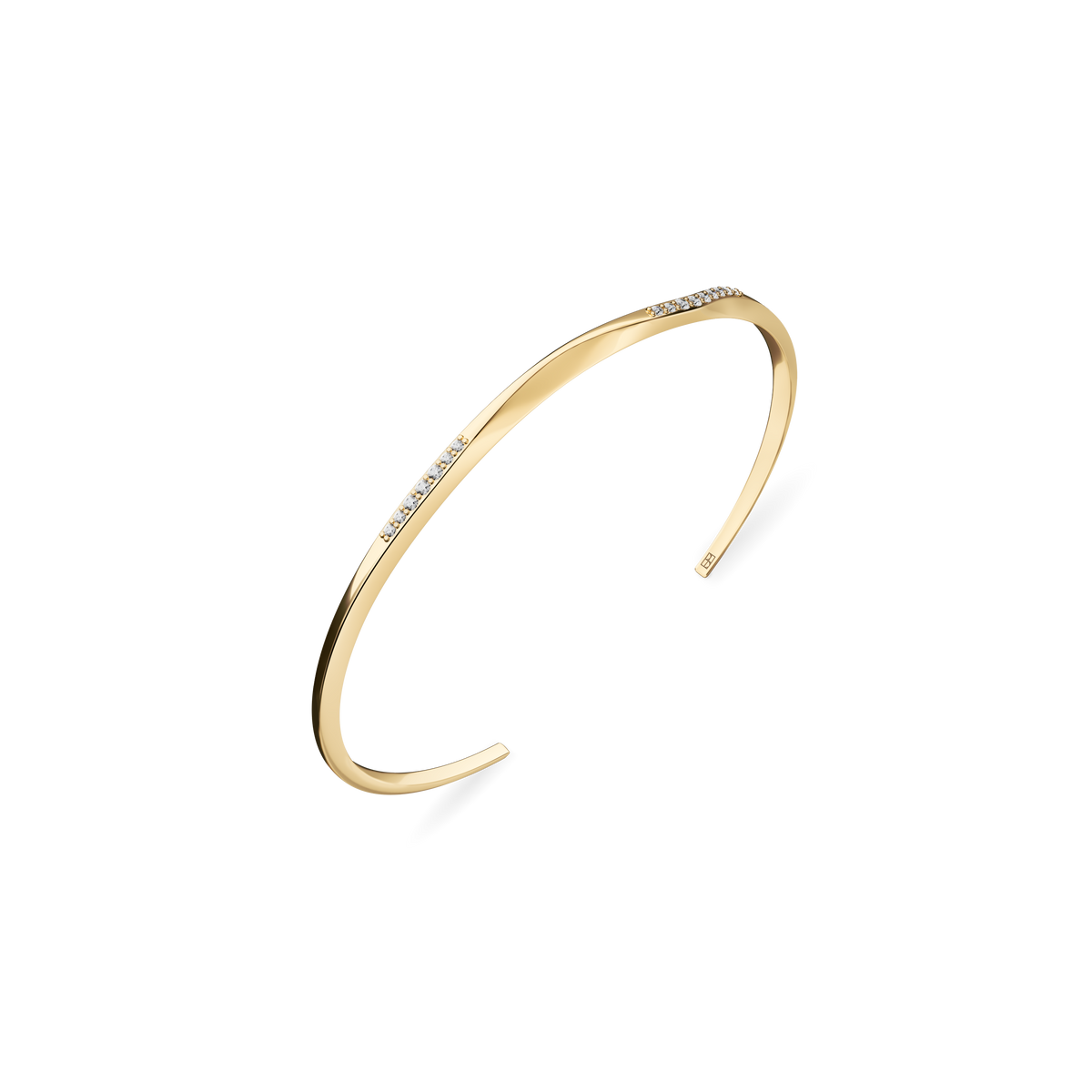 Gold bangle bracelet On the edge N°2