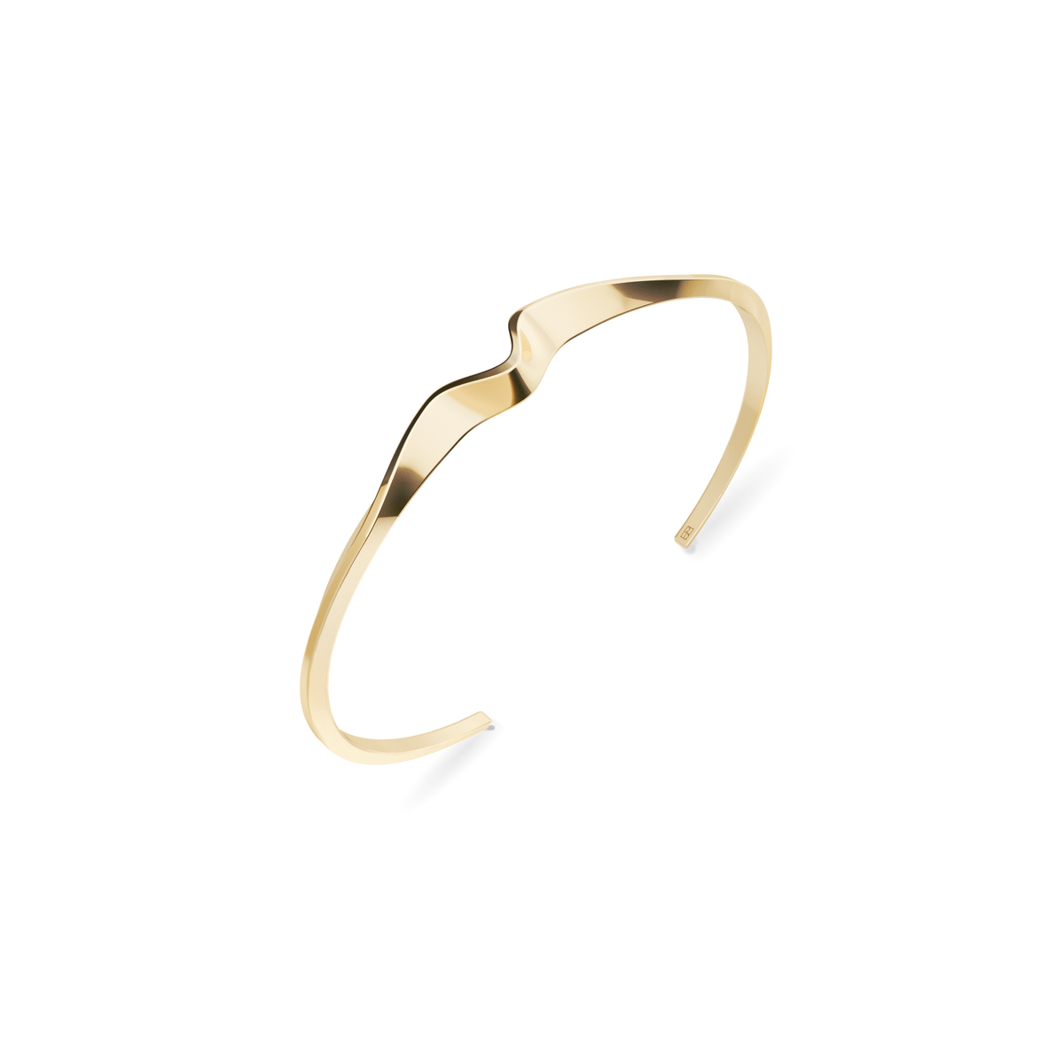 Gold bangle bracelet On the edge N°5
