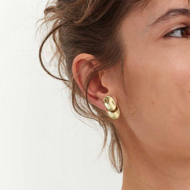 Gold earrings Raw N°7