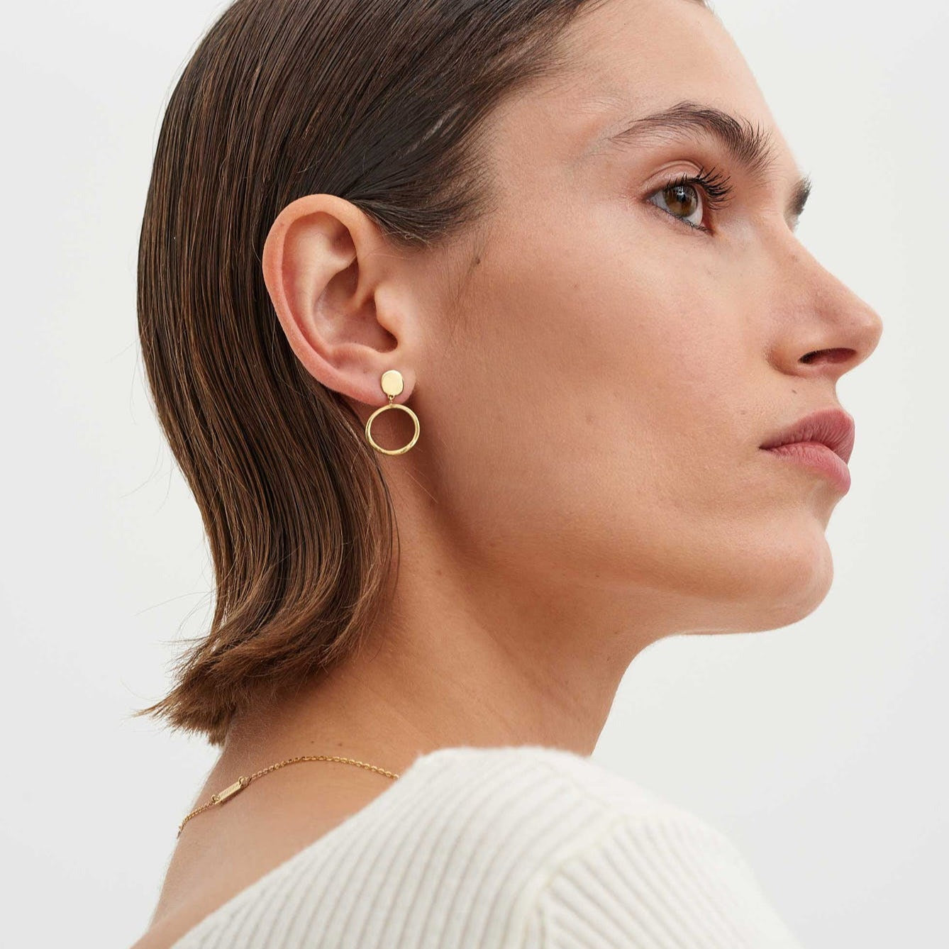 Gold earrings Raw N°17