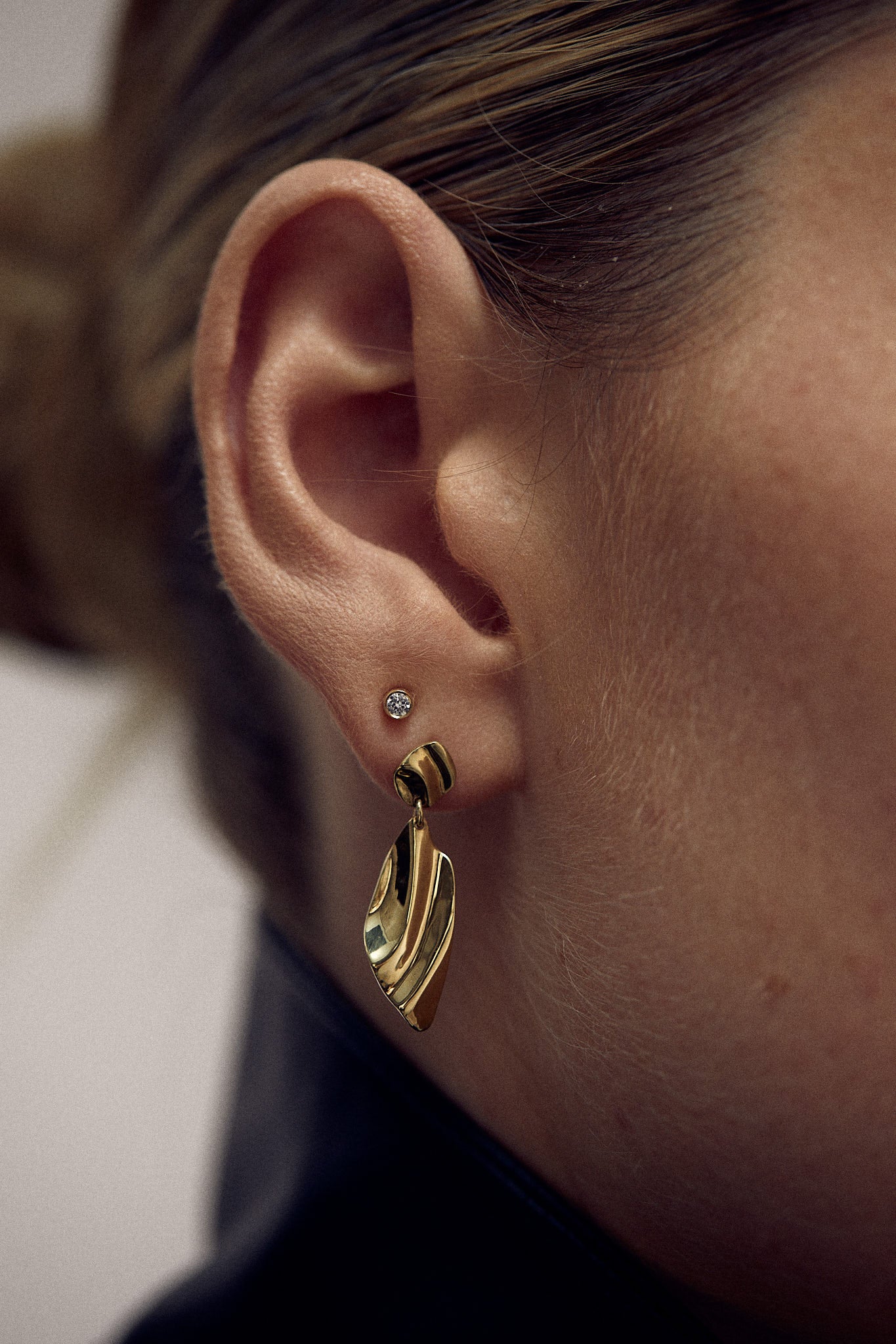 Gold earrings Liquid N°1