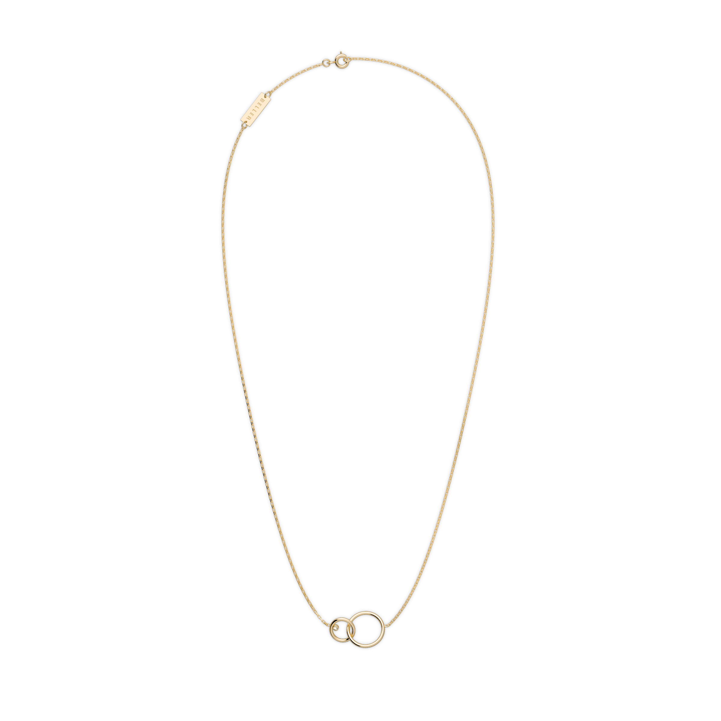 BELLER gold delicate necklace, chain and pendant detail