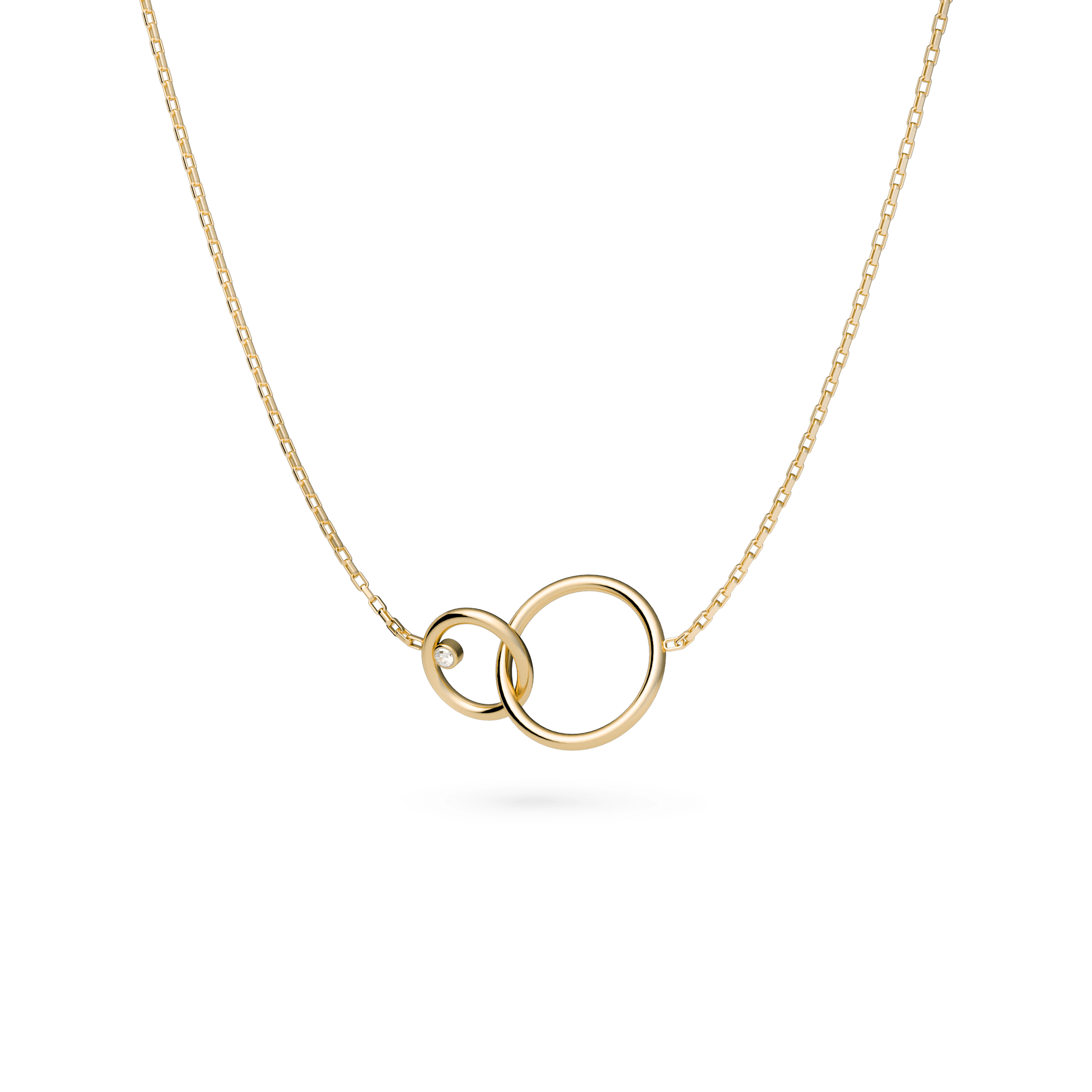 Delicate BELLER gold necklace, studio shot