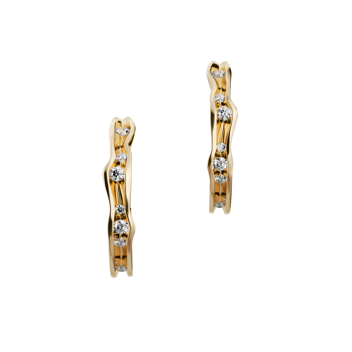 Gold earrings On the edge N°3