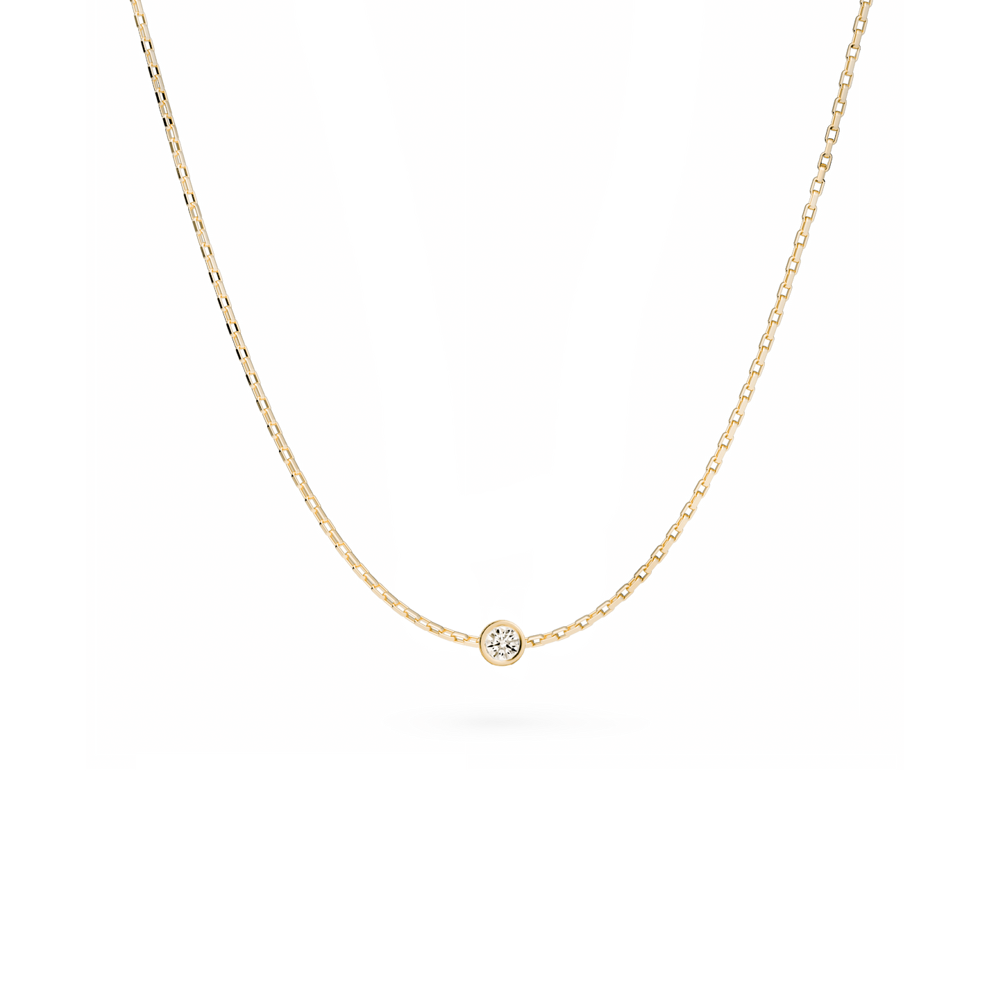 Gold necklace with a diamond 0,16 CT Promise N°2