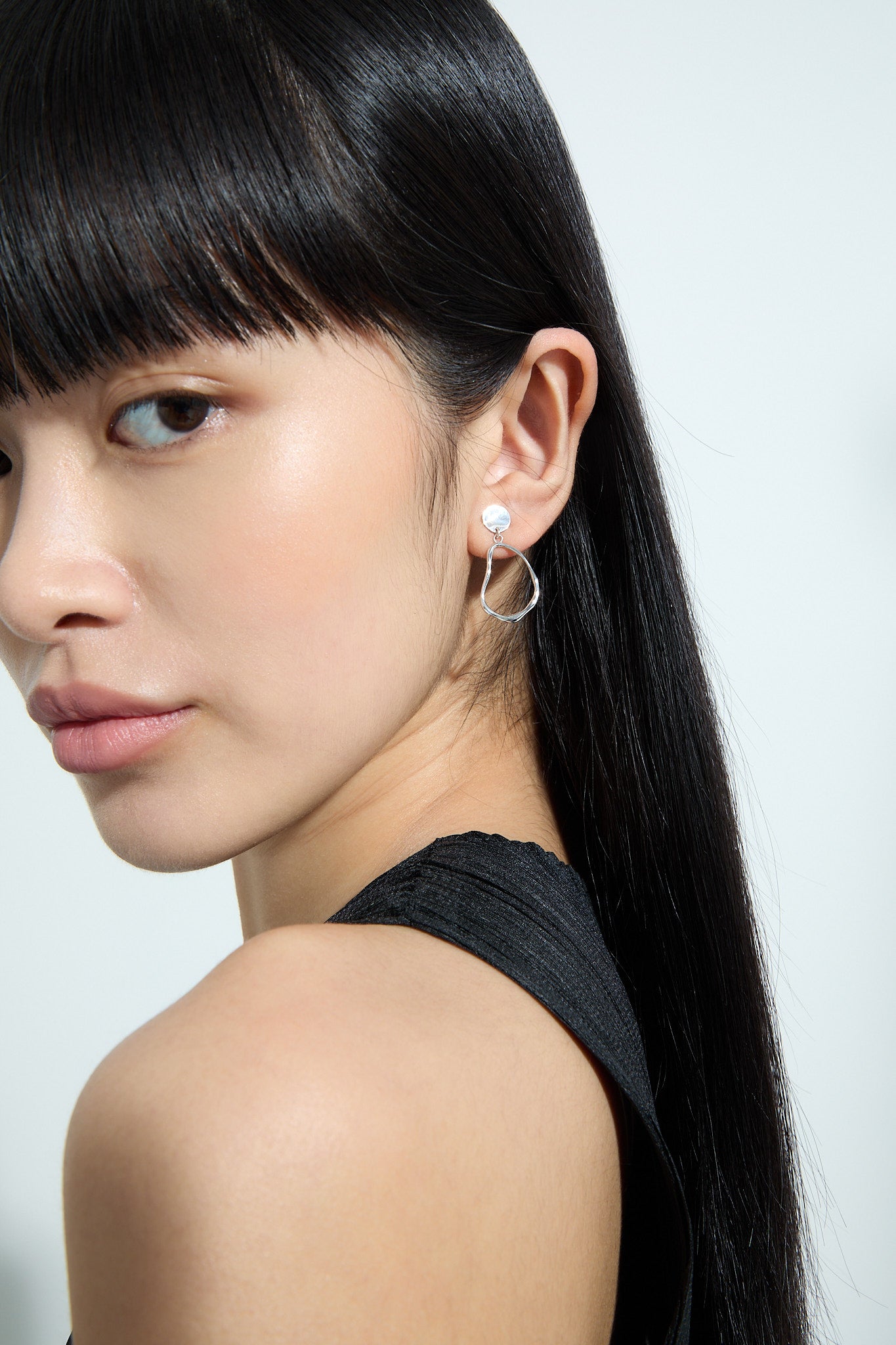 Silver earrings Liquid N°6