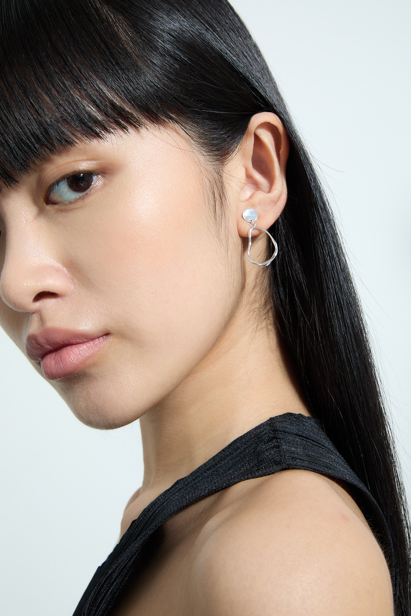 Silver earrings Liquid N°6