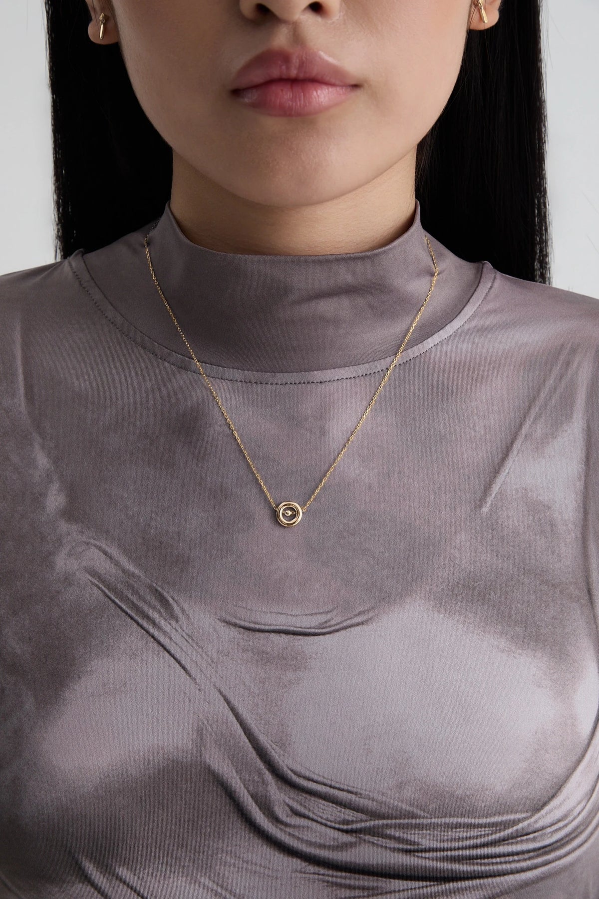 Gold necklace Cube N°1