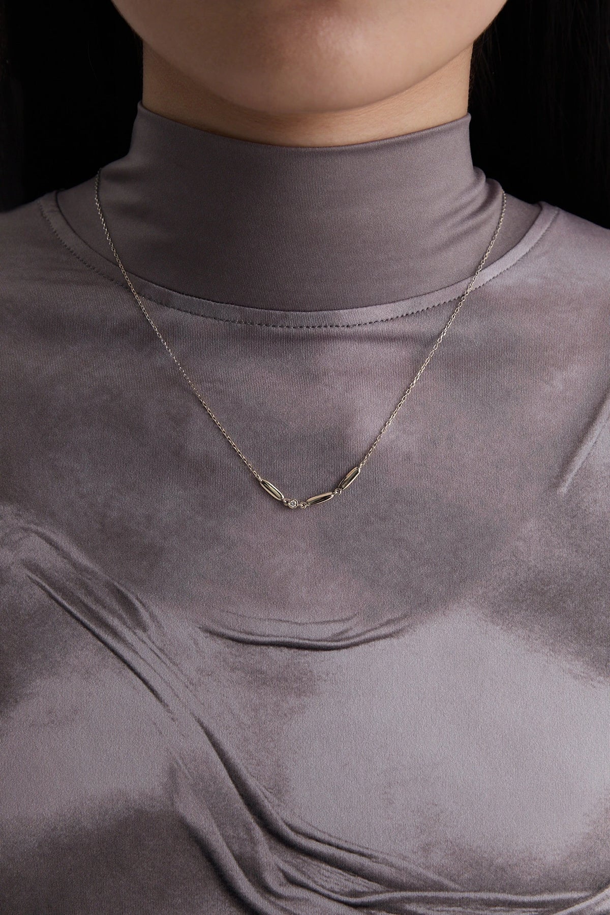 Gold Necklace Cube N°4