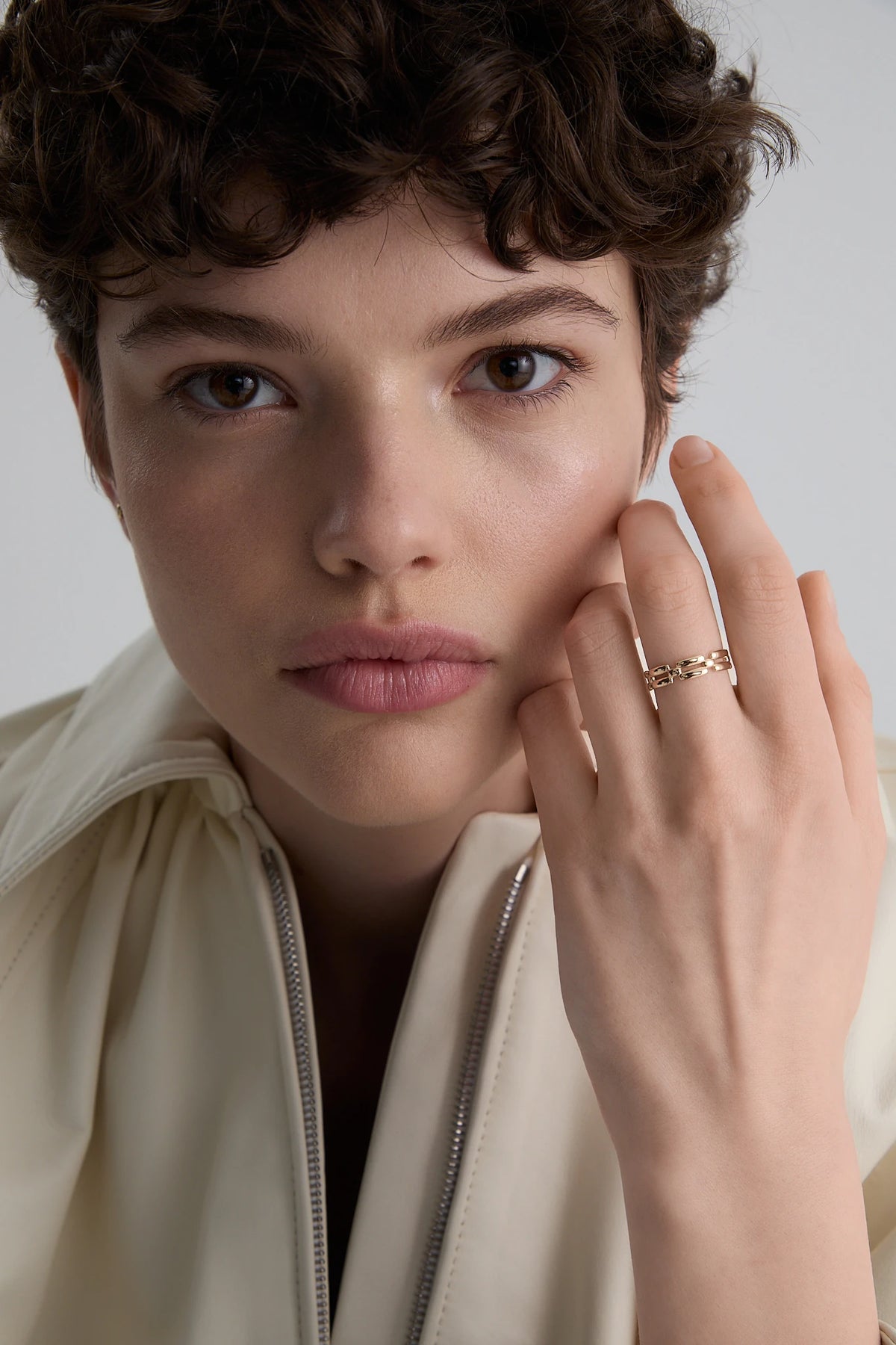 Gold ring Cube N°14