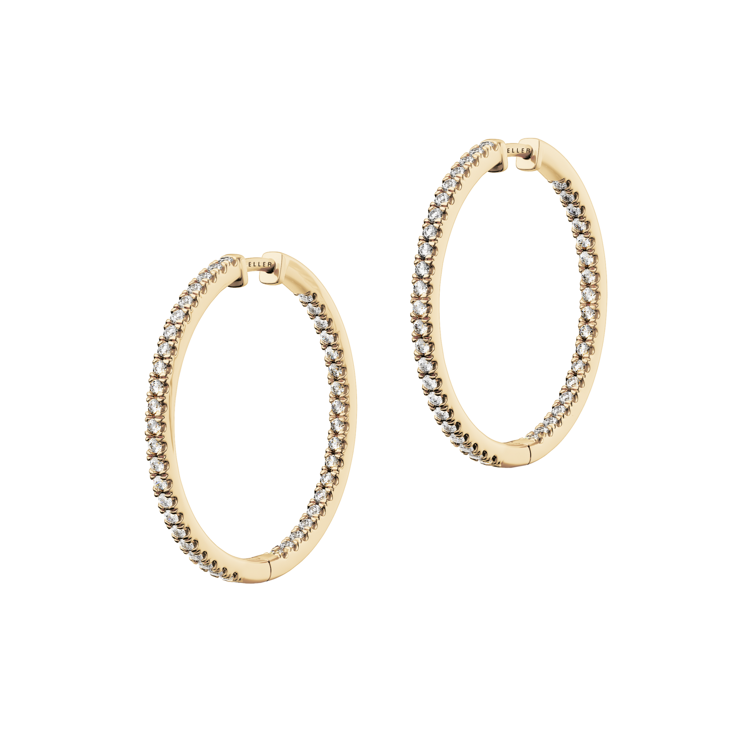 Złote kolczyki BELLER Bridal N°7, złoto 585/750, ręcznie robiona biżuteria z naturalnymi brylantami, ujęcie 2