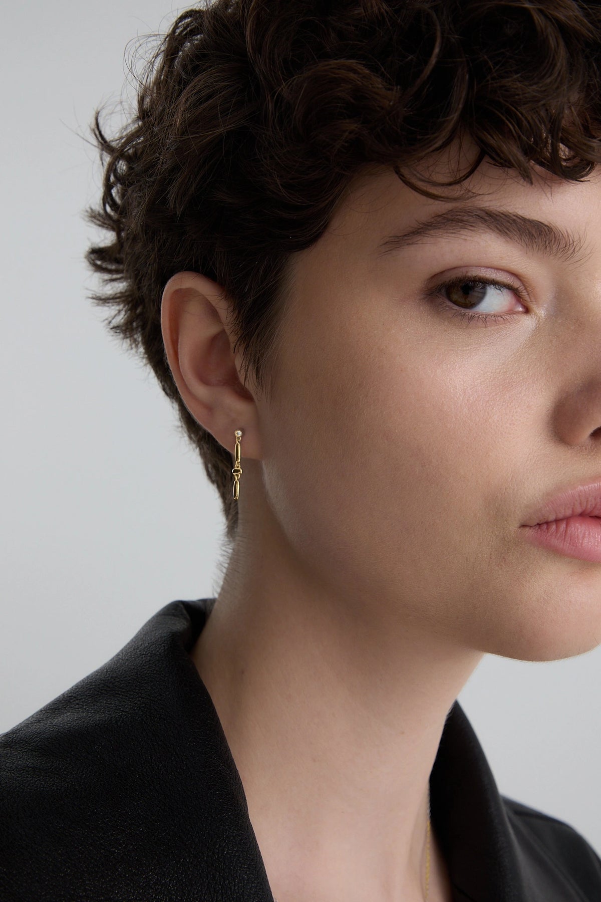 Gold earrings Cube N°9