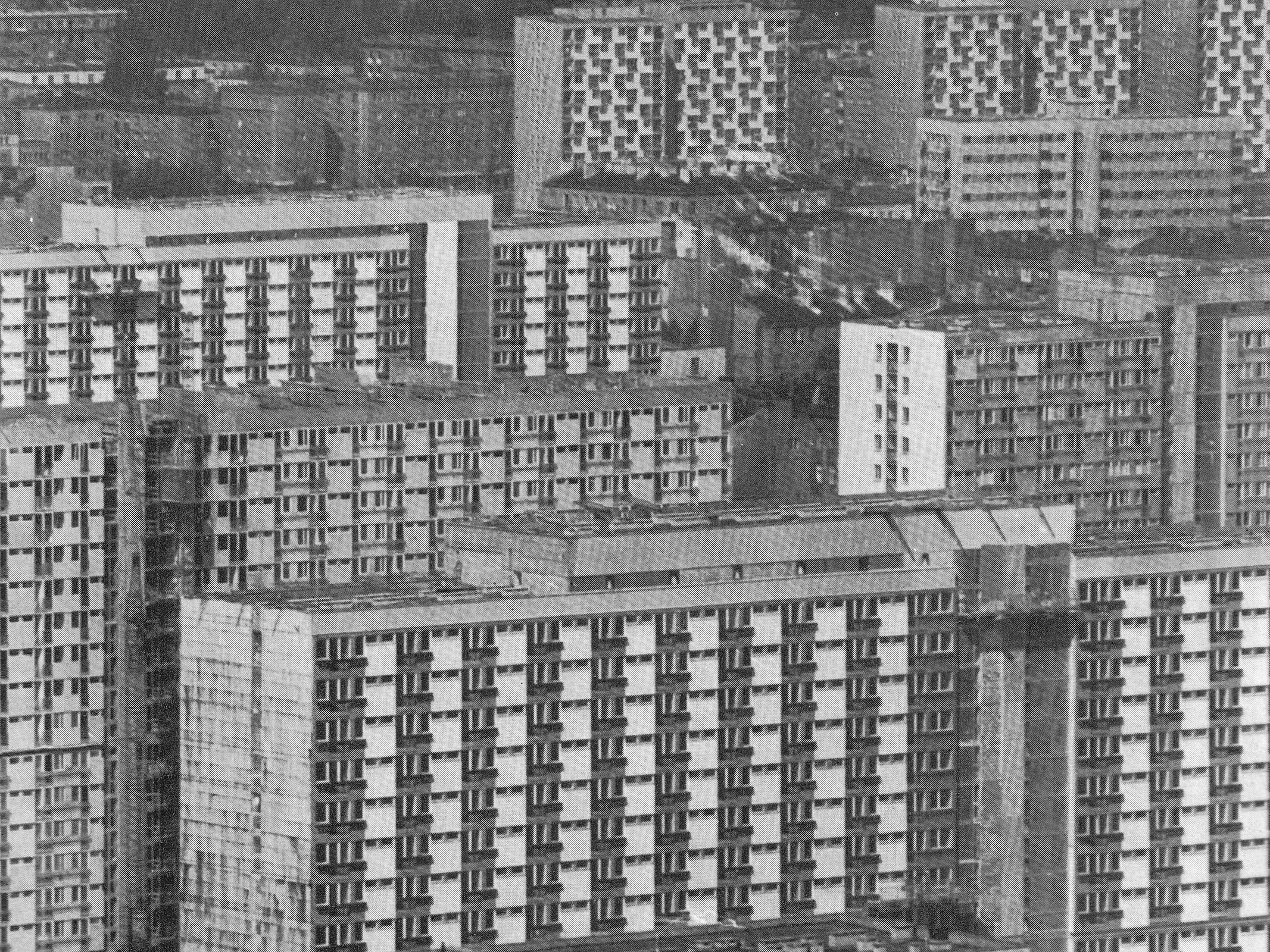 Osiedle za Żelazną Bramą w Warszawie w latach 70., fotografia archiwalna