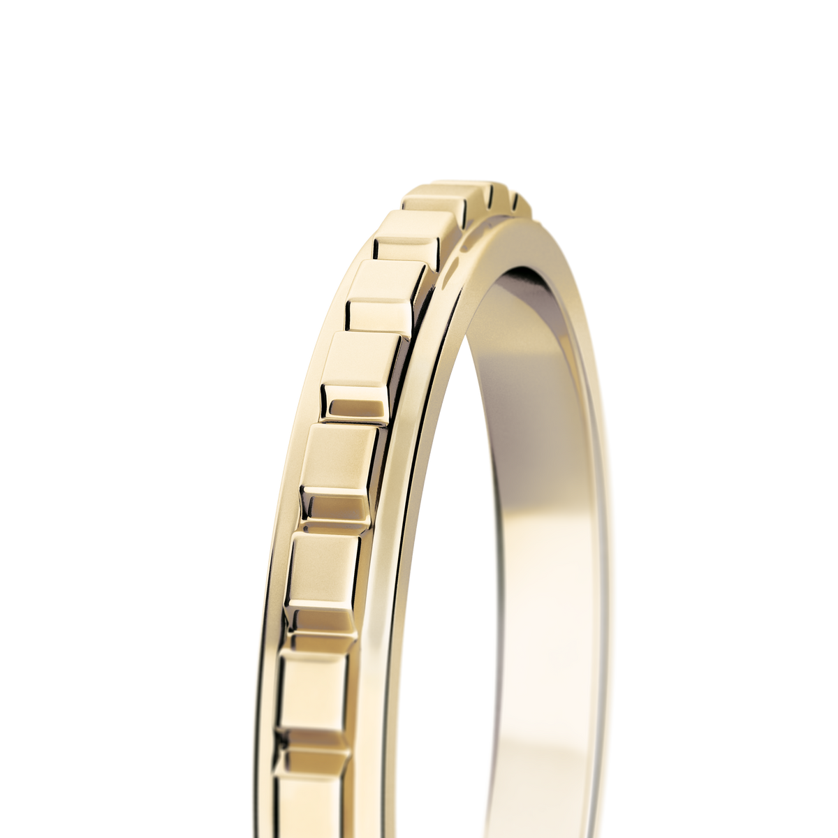 BELLER Modernism N°3 ring in yellow gold, close-up