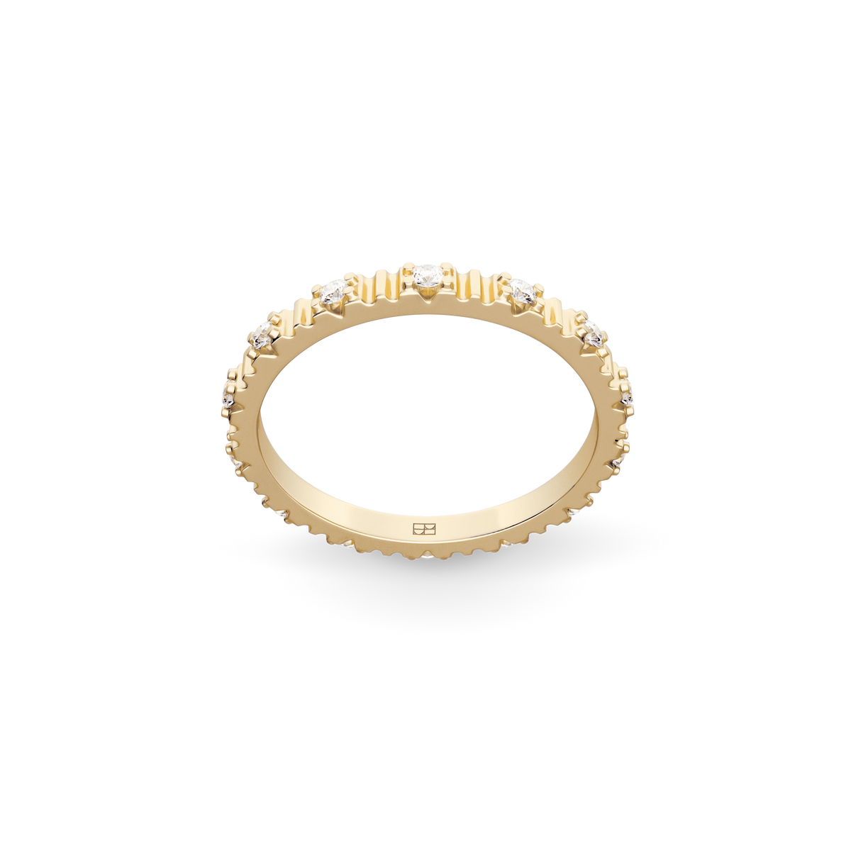 BELLER Modernism N°18 ring in yellow gold with round brilliant-cut diamonds, front view