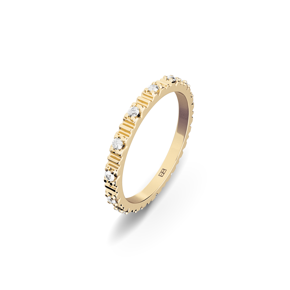 BELLER Modernism N°18 ring in yellow gold with round brilliant-cut diamonds